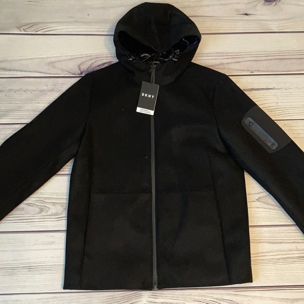 New DKNY Coat size small black zip up jacket